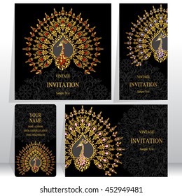 Wedding invitation or card with abstract background. Islam, Arabic, Indian, Dubai.