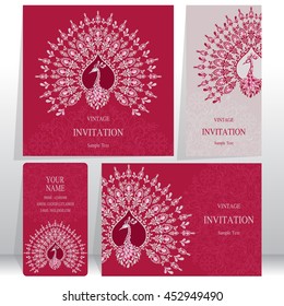 Wedding invitation or card with abstract background. Islam, Arabic, Indian, Dubai.