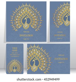 Wedding invitation or card with abstract background. Islam, Arabic, Indian, Dubai.