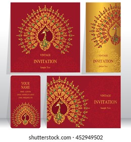 Wedding invitation or card with abstract background. Islam, Arabic, Indian, Dubai.