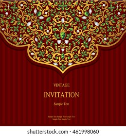Wedding invitation or card with abstract background. Islam, Arabic, Indian, Dubai.