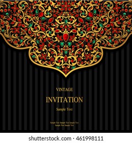 Wedding invitation or card with abstract background. Islam, Arabic, Indian, Dubai.