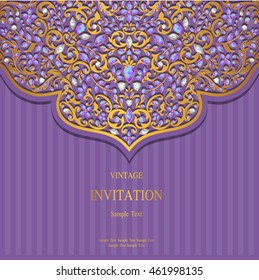 Wedding invitation or card with abstract background. Islam, Arabic, Indian, Dubai.