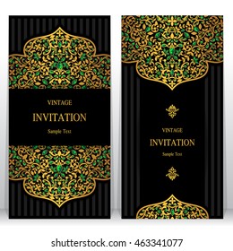 Wedding invitation or card with abstract background. Islam, Arabic, Indian, Dubai.