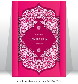 Wedding invitation or card with abstract background. Islam, Arabic, Indian, Dubai.
