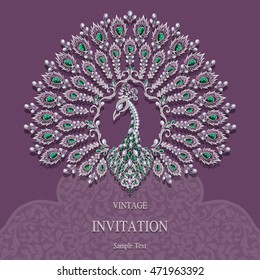 Wedding invitation or card with abstract background. Islam, Arabic, Indian, Dubai.