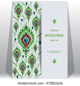 Wedding invitation or card with abstract background. Islam, Arabic, Indian, Dubai.