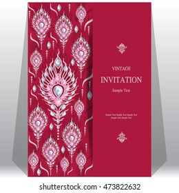 Wedding invitation or card with abstract background. Islam, Arabic, Indian, Dubai.