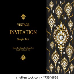 Wedding invitation or card with abstract background. Islam, Arabic, Indian, Dubai.