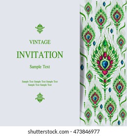 Wedding invitation or card with abstract background. Islam, Arabic, Indian, Dubai.