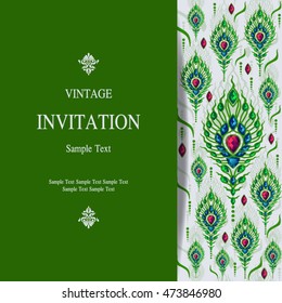 Wedding invitation or card with abstract background. Islam, Arabic, Indian, Dubai.