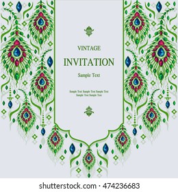 Wedding invitation or card with abstract background. Islam, Arabic, Indian, Dubai.