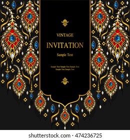 Invitación de Boda o tarjeta con fondo abstracto. Islam, árabe, indio, Dubai.