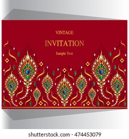 Wedding invitation or card with abstract background. Islam, Arabic, Indian, Dubai.