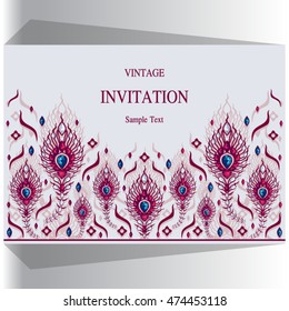 Wedding invitation or card with abstract background. Islam, Arabic, Indian, Dubai.