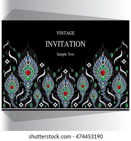 Wedding invitation or card with abstract background. Islam, Arabic, Indian, Dubai.