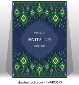 Wedding invitation or card with abstract background. Islam, Arabic, Indian, Dubai.