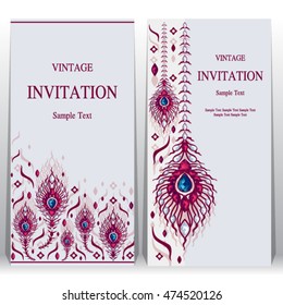 Wedding invitation or card with abstract background. Islam, Arabic, Indian, Dubai.