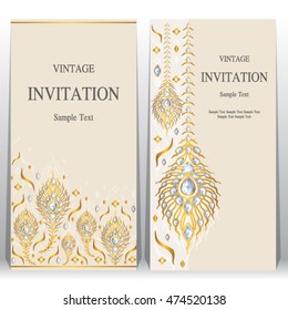 Wedding invitation or card with abstract background. Islam, Arabic, Indian, Dubai.