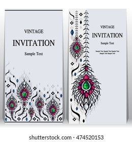 Wedding invitation or card with abstract background. Islam, Arabic, Indian, Dubai.