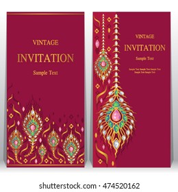 Wedding invitation or card with abstract background. Islam, Arabic, Indian, Dubai.