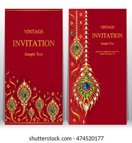 Wedding invitation or card with abstract background. Islam, Arabic, Indian, Dubai.