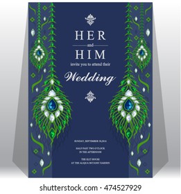 Wedding invitation or card with abstract background. Islam, Arabic, Indian, Dubai.