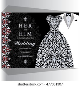 Wedding invitation or card with abstract background. Islam, Arabic, Indian.