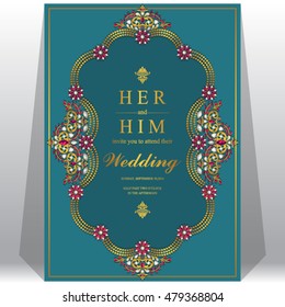 Wedding invitation or card with abstract background. 