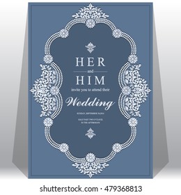 Wedding invitation or card with abstract background. 