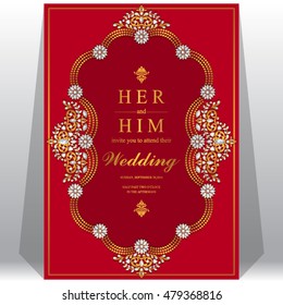Wedding invitation or card with abstract background. 