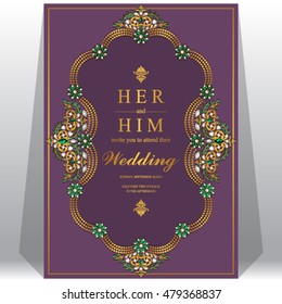 Wedding invitation or card with abstract background.