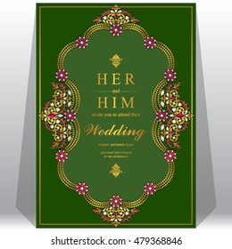 Wedding invitation or card with abstract background.