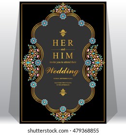 Wedding invitation or card with abstract background. 