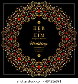 Wedding invitation or card with abstract background.