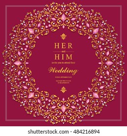 Wedding invitation or card with abstract background.
