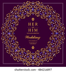 Wedding invitation or card with abstract background.