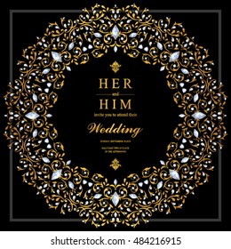 Wedding invitation or card with abstract background.