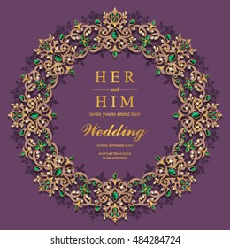 Wedding invitation or card with abstract background.