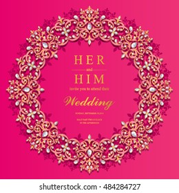 Wedding invitation or card with abstract background.