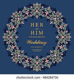 Wedding invitation or card with abstract background.