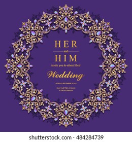 Wedding invitation or card with abstract background.