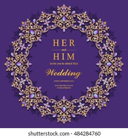 Wedding invitation or card with abstract background.