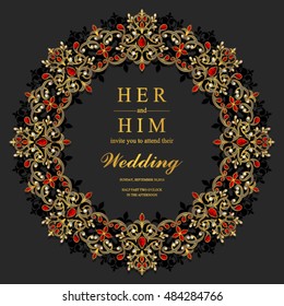 Wedding invitation or card with abstract background.