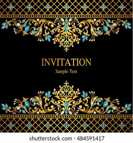 Wedding invitation or card with abstract background.