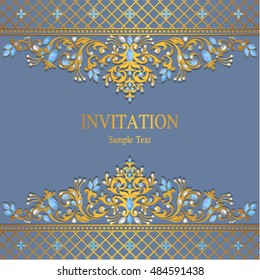Wedding invitation or card with abstract background.