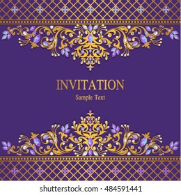 Wedding invitation or card with abstract background.