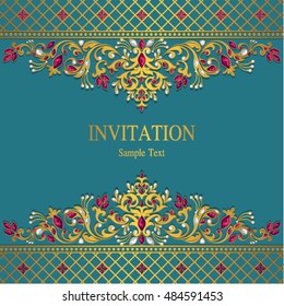 Wedding invitation or card with abstract background.