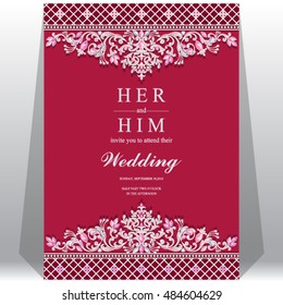 Wedding invitation or card with abstract background.