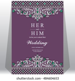 Wedding invitation or card with abstract background.